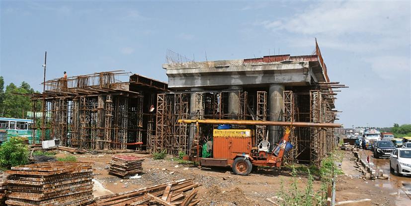 Shuttering work under way at another underpass near Bhankarpur