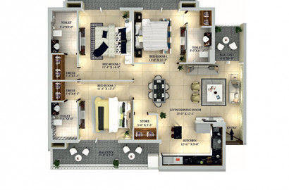 3+S, 4 BHK, 5 BHK, 6 BHK Apartments & Penthouses | Green Lotus Utsav, Zirakpur